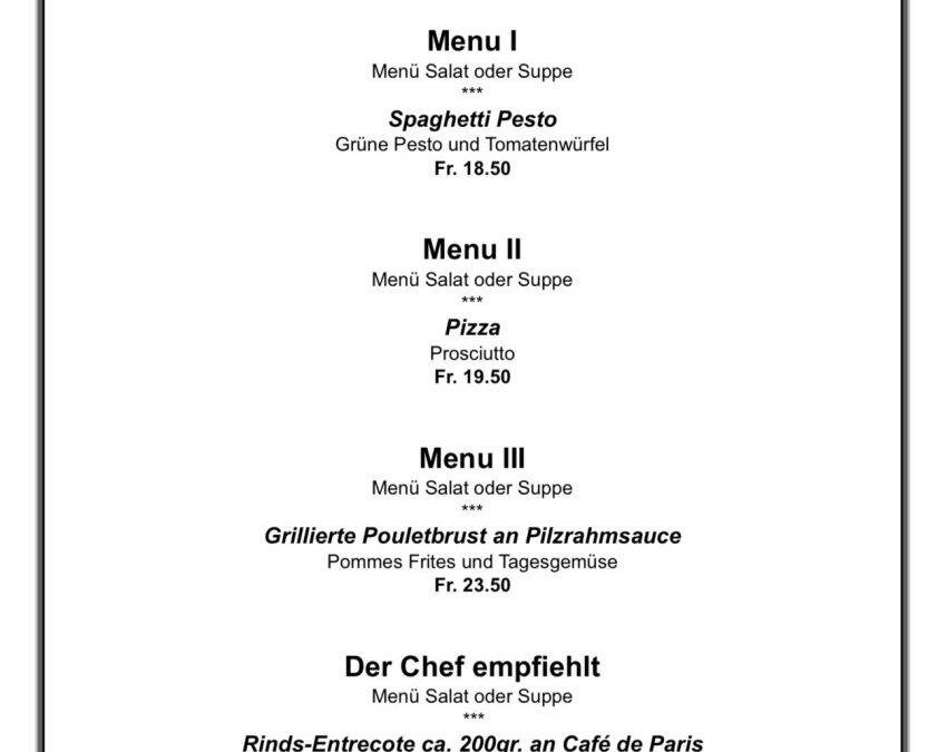 Mittagsmenu 9.2.2026