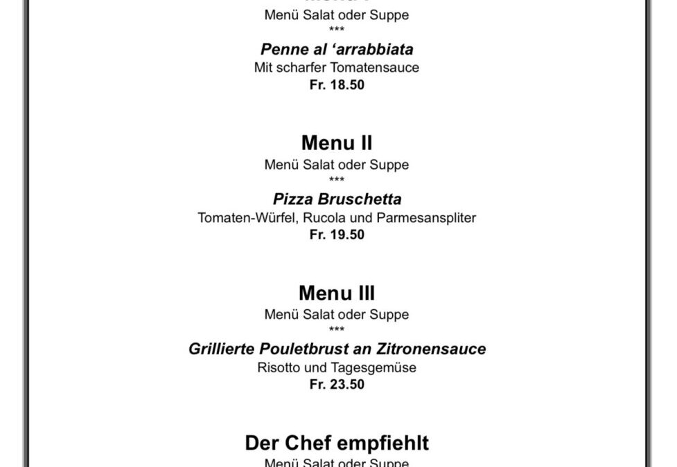 Mittagsmenu 23.03.26
