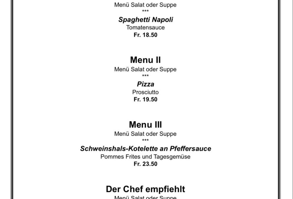 Mittagsmenu 30.3.2026