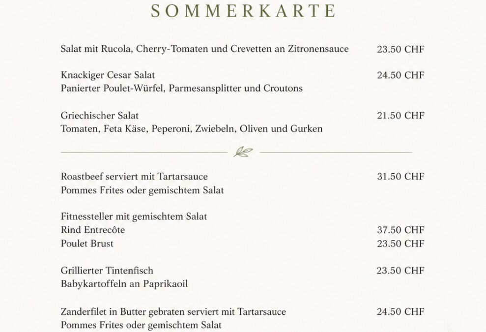 Sommerkarte 2026