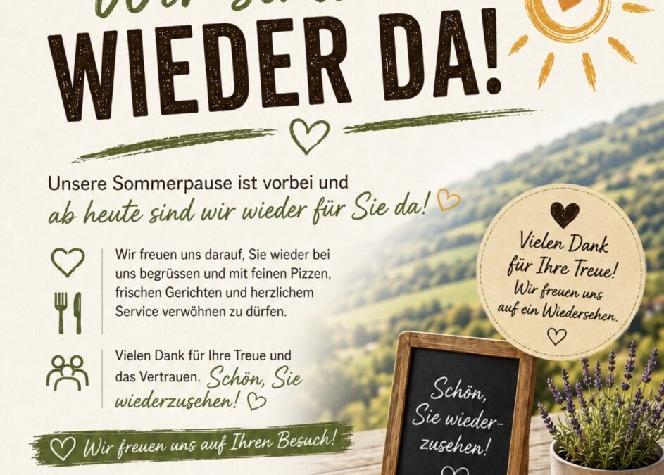 Wir sind wieder da!